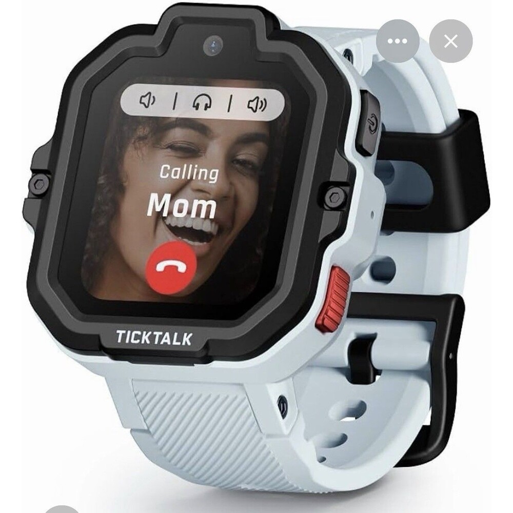 TickTalk 5 Kids Smartwatch 46mm Clear Case Gray Silicone Band Unlocked